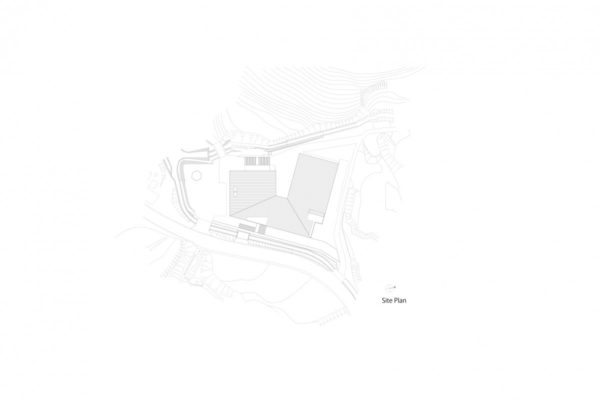 史跡金山城址ガイダンス施設・太田市金山地域交流センター (Plan Elevation Section ©Kengo Kuma & Associates)