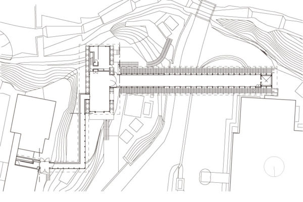 梼原 木橋ミュージアム 雲の上のギャラリー (2F Plan ©Kengo Kuma & Associates)
