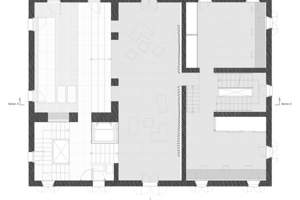 Casalgrande Old House (1F Plan ©Kengo Kuma & Associates)