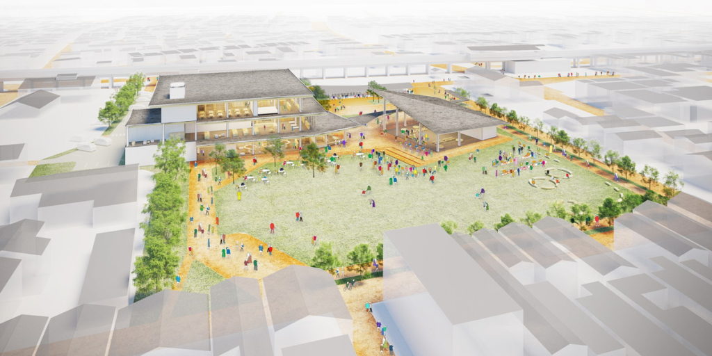 Library and cultural complex in Sanjo City © Kengo Kuma and Associates