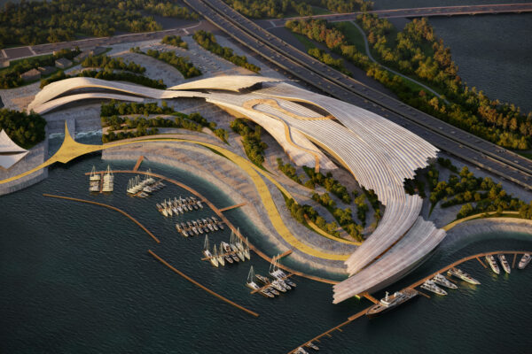 Pingtan Zhuyu Bay Marina + Masterplan (©Kengo Kuma & Associates) Pingtan Zhuyu Bay Marina + Masterplan (©Kengo Kuma & Associates)