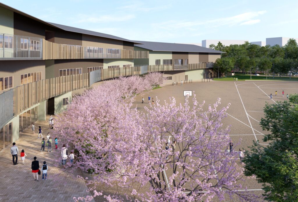 Tsurukawa Chuo Elementary School | ©Kengo Kuma & Associates